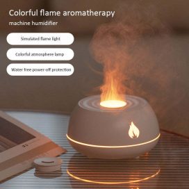 flame humidifier aromatherapy diffuser 7 colors light home air humidifier 130ml usb room fragrance essential oil diffuser 361371